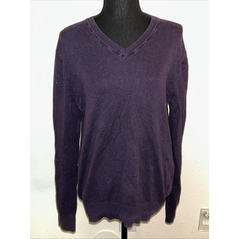 Gap Purple Long Sleeve Pullover V-Neck Sweater